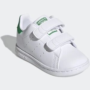 Adidas Stan Smith White Green Velcro Sneakers